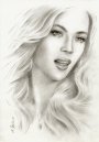 Beyoncé Portrait, Bleistiftportrait handgezeichnet