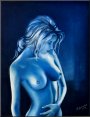 Nude wainting Woman blue, Oil paintings