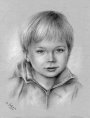 Portrait Kinder handgemalt, Pastell Malerei