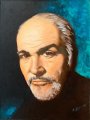 Sean Connery portrait, oil portrait hand painted oil painting