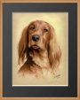 Portrait hunting dog, pastel paintings