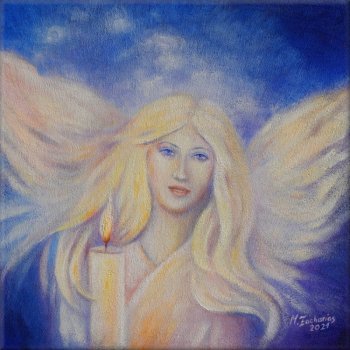 Engel und Licht, Engelkunst Ölgemäde auf Keilrahmen