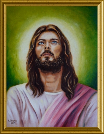 Jesus Christ Portrait Spiritual Art, Oil painting