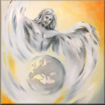 Ölgemälde handgemalt, spirituelle Kunst, Engelbilder Engel Weltfrieden Engelkunst