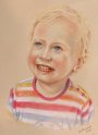 Kinderportrait Pastellzeichnung farbig