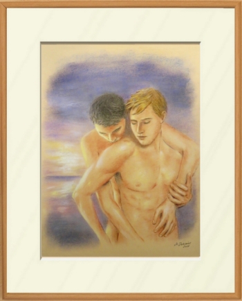 Männerliebe sexy Erotik Paare, Pastell