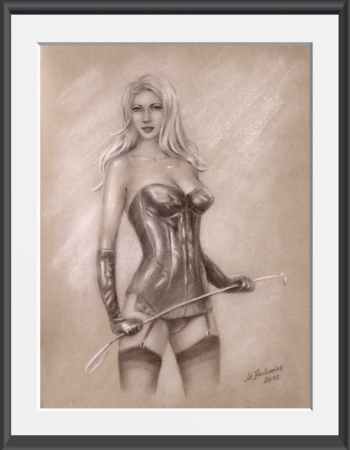 Mistress Domina Drawing hand painted